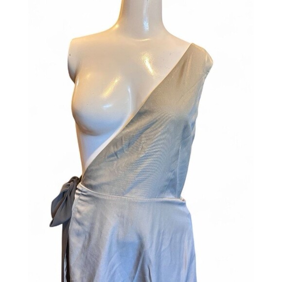 Eclin One Shoulder long Apron Dress NWT Sage Green S/M Tutu Tule Skirt Japan - Picture 4 of 16